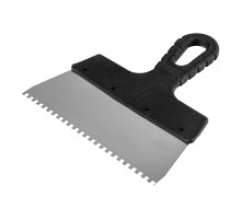 Шпатель из нержавеющей стали, 200 мм, зуб 4 х 4 мм, пластмассовая ручка Sparta