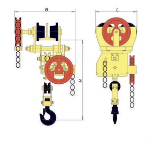 Таль ручная червячная передвижная ТРЧП 8,0 т 6 м
