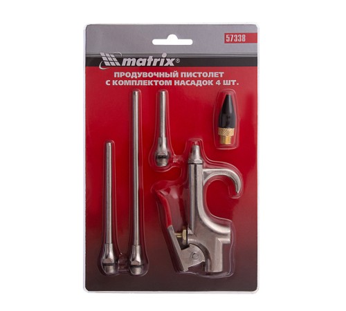Набор продувочный пистолет, пневмат. в комплекте с насадками, 4 шт Matrix Набор продувочный пистолет, пневмат. в комплекте с насадками, 4 шт Matrix