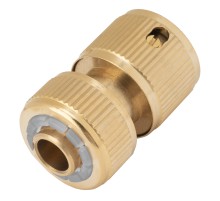 Соединитель латунный, быстросъемный для шланга 1/2, аквастоп Palisad