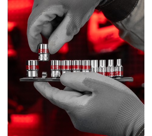 Набор универсальных торцевых головок, 1/4, SpLine, CrV, 10 шт, 4-13 мм Matrix