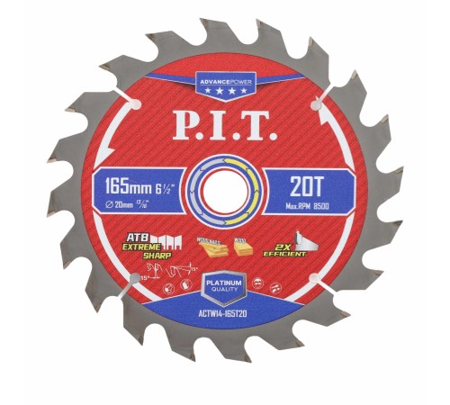 Диск пильный по дереву P.I.T. ACTW14-165T20