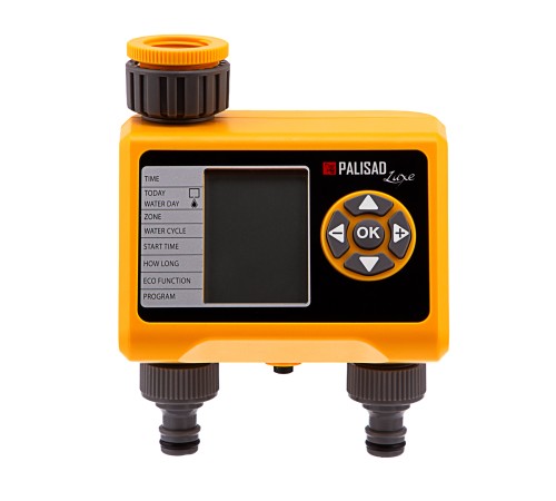 Таймер для полива на 2 линии, электронный Palisad Luxe