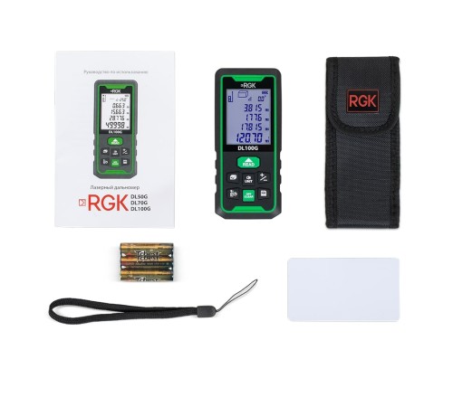 Лазерный дальномер RGK DL100G (с поверкой) - зеленый луч Лазерный дальномер RGK DL100G (с поверкой) - зеленый луч