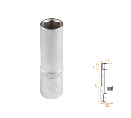 Головка торцевая глубокая шестигранная 1/2", 14 мм AFFIX AF00140014 Головка торцевая глубокая шестигранная 1/2", 14 мм AFFIX AF00140014