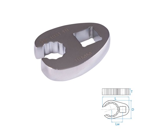 Ключ разрезной (воронья лапка) 10 мм, 3/8" KING TONY 1031-10R