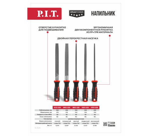 Напильник круглый P.I.T. HROF01-0200