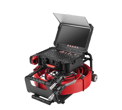 Проталкиваемая телеинспекционная система Rotorica Dual Pipe Еуе 53/219, 2 кабеля 30м и 50м с тормозом, 2 головки 12мм и 21мм, монитор 9", рама на колесиках, 