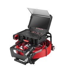 Проталкиваемая телеинспекционная система Rotorica Dual Pipe Еуе 53/219, 2 кабеля 30м и 50м с тормозом, 2 головки 12мм и 21мм, монитор 9", рама на колесиках, 