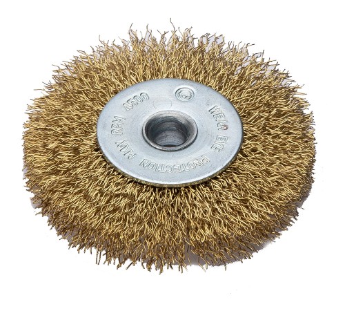 Дисковая щетка Rotorica 80 мм с витой латунированной стальной проволокой