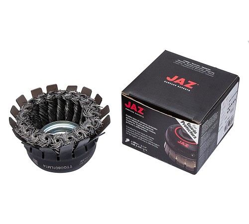 Чашечная щетка JAZ TTG D80 мм с защитой и жгутовой стальной проволокой Чашечная щетка JAZ TTG D80 мм с защитой и жгутовой стальной проволокой