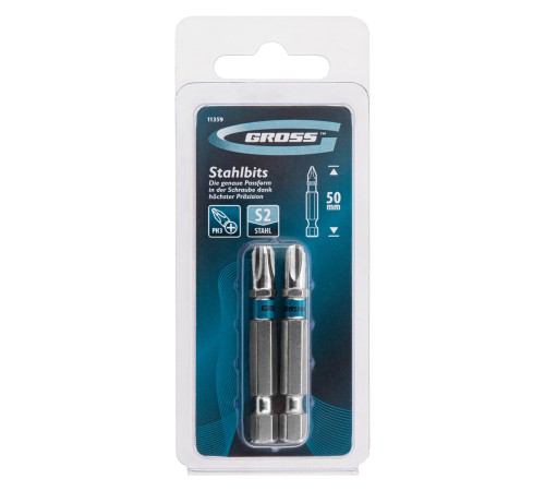 Набор бит РН3 х 50, сталь S2, 2 шт. Gross
