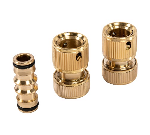 Набор для подключения шланга 1/2, переходник, 2 соединителя, аквастоп, латунный Palisad Набор для подключения шланга 1/2, переходник, 2 соединителя, аквастоп, латунный Palisad