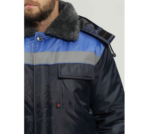 Костюм зимний Труженик-Ультра-2 (тк.Оксфорд) п/к, т.синий/васильковый