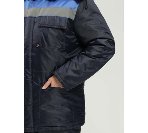 Костюм зимний Труженик-Ультра-2 (тк.Оксфорд) п/к, т.синий/васильковый