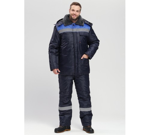 Костюм зимний Труженик-Ультра-2 (тк.Оксфорд) п/к, т.синий/васильковый