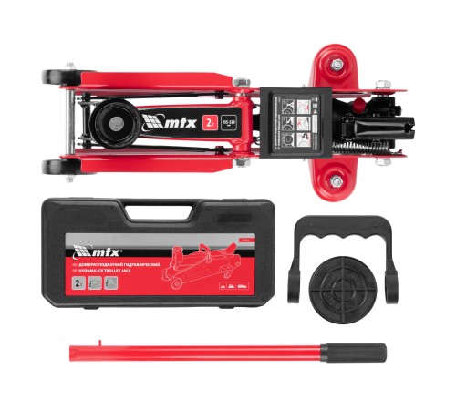 Домкрат гидравлический подкатной, 2 т, 135-320 мм, в пласт. кейсе MTX