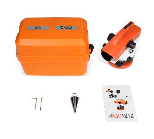 Комплект оптический нивелир RGK C-32 с поверкой + штатив S6-N + рейка RGK TS-7