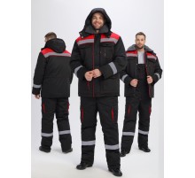 Костюм зимний Титан-Ультра (тк.Смесовая,240) п/к, черный/красный