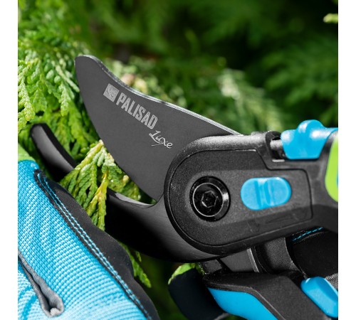 Секатор прямого реза, 225 мм, регулировка захвата, трехкомпонентные рукоятки, Luxe, Palisad