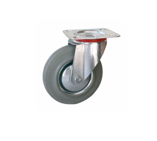 Колесо поворотное серая резина SC 93 f 75 мм