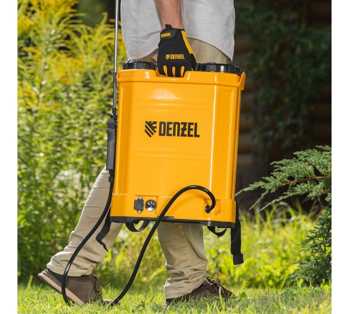 Опрыскиватель ранцевый аккумуляторный D-16LA, 16 л, щелочной акк., 12 В, 8 Ач// Denzel