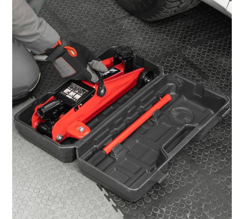 Домкрат гидравлический подкатной, 2 т, 135-320 мм, в пласт. кейсе MTX