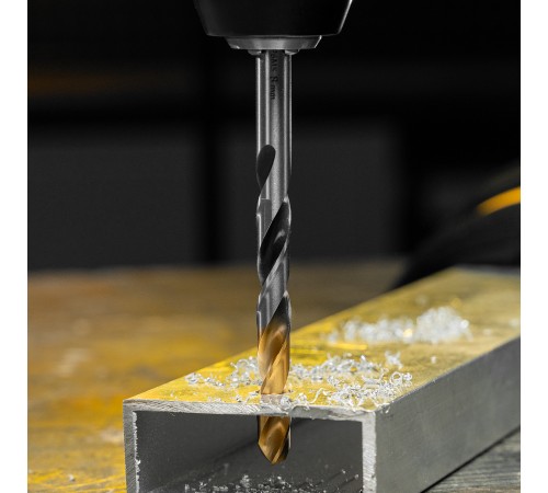 Сверло спиральное по металлу 8 x 117мм, Р6М5, Golden Tip, многогранная заточка Denzel