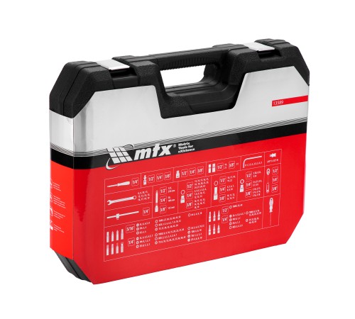 Набор инструментов, 1/2", 3/8", 1/4", пластиковый кейс 215 предметов MTX