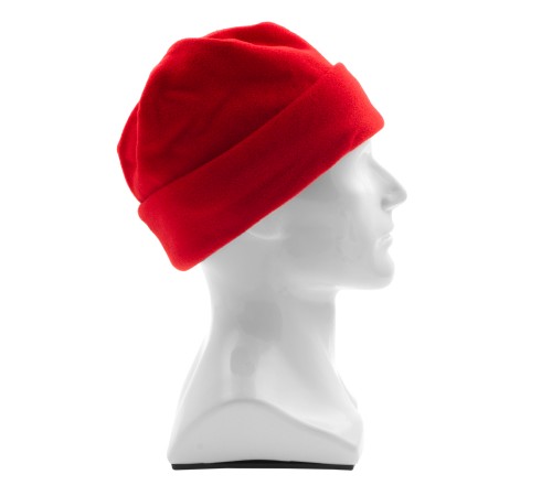 Шапка с отворотом из флиса для взрослых, размер 58-59, красная Сибртех