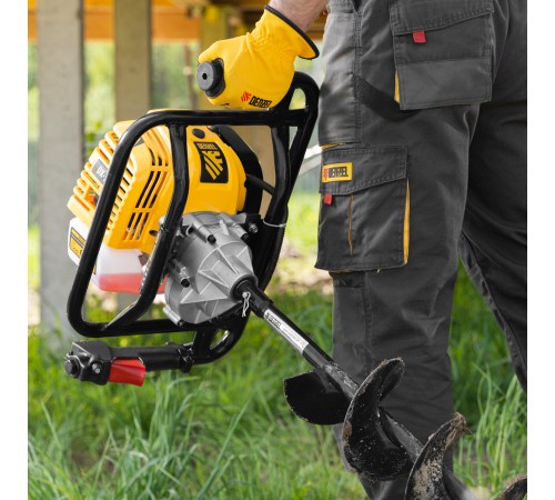 Мотобур DX-52, объём двигателя 52 см3, соединение 20 мм, без шнека Denzel