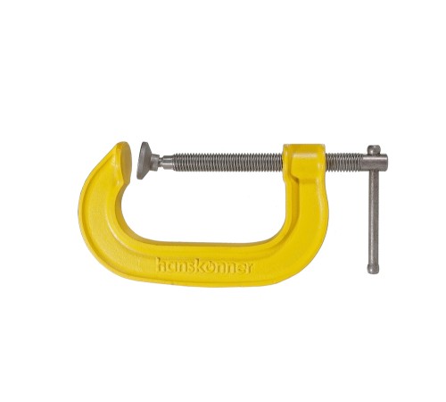 Струбцина G-образная, 100 мм / 4&apos&apos, чугун, оксидированный винт, hanskonner