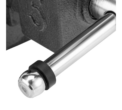 Тиски слесарные BVH-125, 125 мм, поворотные, стальная направляющая, с наковальней //Denzel