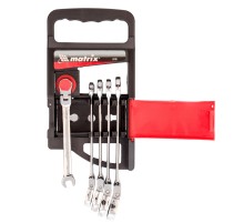 Набор ключей комбинированных, трещоточных шарнирных 5 шт. Matrix Набор ключей комбинированных, трещоточных шарнирных 5 шт. Matrix