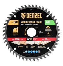 Пильный диск по дереву ф190 х 30 мм, 48 зубьев Denzel