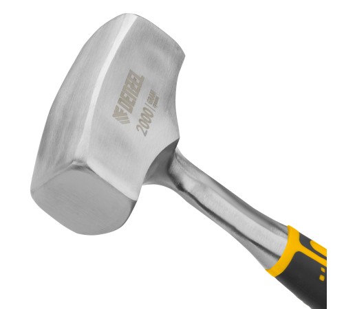 Кувалда 2 кг, цельнометаллическая, двухкомпонентная рукоятка Denzel