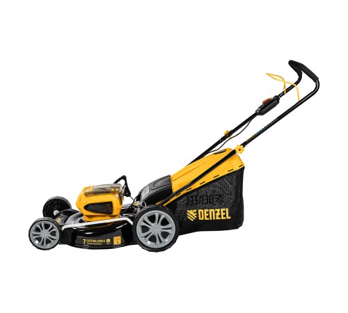 Газонокосилка аккумуляторная бесщеточная RLM450-36, Li-ion, 36 В, 4 Ач, 450 мм, травосборник 40 л Denzel