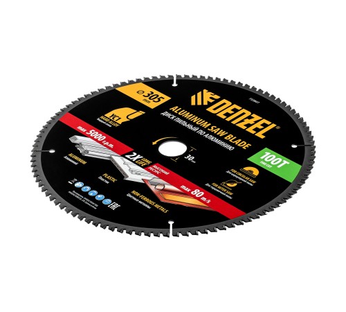 Пильный диск по алюминию ф305 х 30 мм, 100 зубьев Denzel