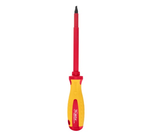 Отвертка Insulated, SL8 x 150 мм, CrMo, до 1000 В, двухкомпонентная рукоятка Matrix Professional Отвертка Insulated, SL8 x 150 мм, CrMo, до 1000 В, двухкомпонентная рукоятка Matrix Professional