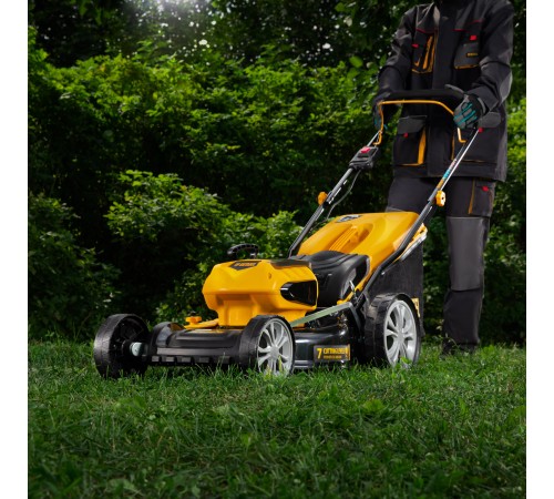 Газонокосилка аккумуляторная бесщеточная RLM450-36, Li-ion, 36 В, 4 Ач, 450 мм, травосборник 40 л Denzel
