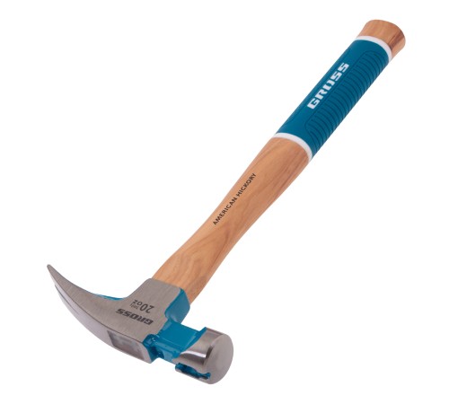 Молоток-гвоздодер,560 г, угол 75, магнит, обрезиненная рукоятка AMERICAN HICKORY GROSS Молоток-гвоздодер,560 г, угол 75, магнит, обрезиненная рукоятка AMERICAN HICKORY GROSS