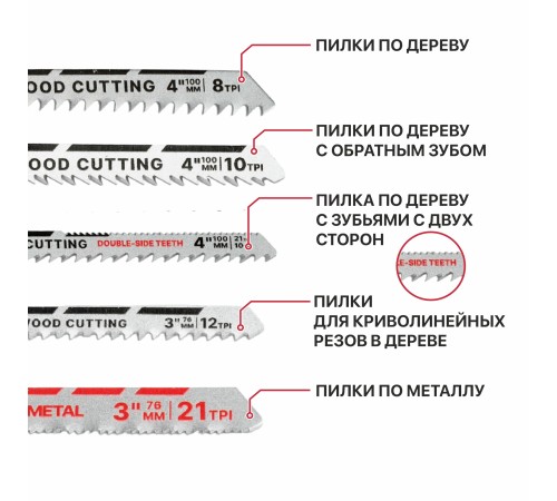 Набор пилок для лобзиков P.I.T. AJSB01-0016