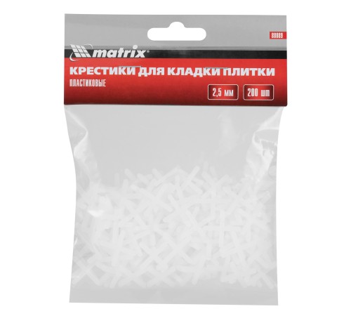 Крестики, 2.5 мм, для кладки плитки, 200 шт Matrix Крестики, 2.5 мм, для кладки плитки, 200 шт Matrix