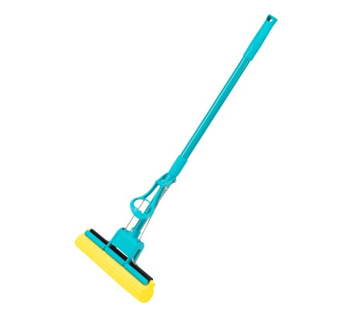 Швабра отжимная, 110 см, губка PVA 26х5,5х6 см, телескопическая рукоятка, бирюзовая, Home Palisad