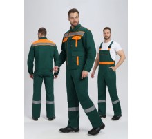 Костюм ИТР СОП IMP (тк.Саржа,250) п/к, т.зеленый/оранжевый