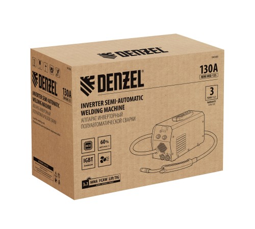 Аппарат инвертор. полуавтомат. сварки Mini MIG-135, 130 А, ПВ 60%// Denzel