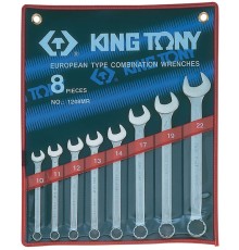 Набор комбинированных ключей, 10-22 мм, 8 предметов KING TONY 1208MR Набор комбинированных ключей, 10-22 мм, 8 предметов KING TONY 1208MR
