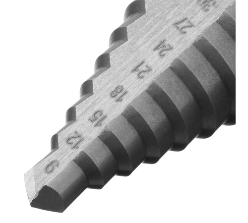 Сверло ступенчатое по металлу, 9-12-15-18-21-24-27-30-33-36 мм, 4241 Сибртех