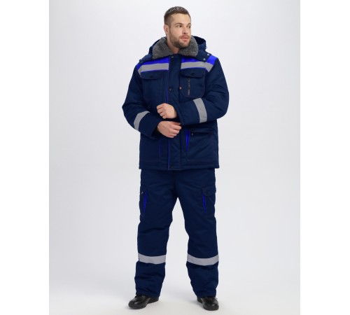 Костюм зимний Титан-Ультра CH (тк.Смесовая,240) п/к, т.синий/васильковый