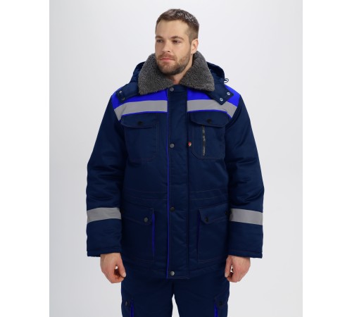 Костюм зимний Титан-Ультра CH (тк.Смесовая,240) п/к, т.синий/васильковый